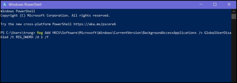 Cách tắt ứng dụng chạy ngầm bằng PowerShell2